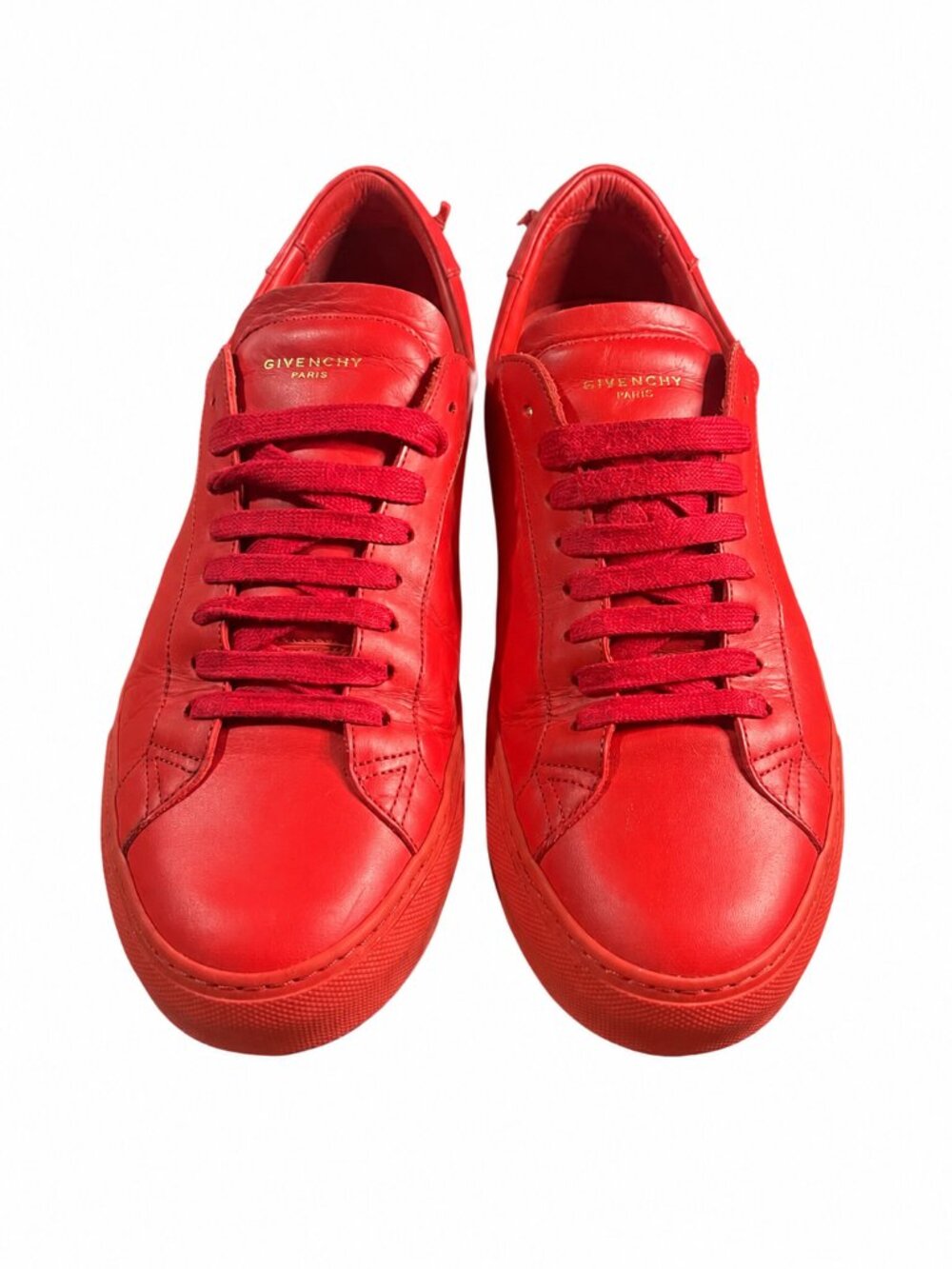 Givenchy Paris Red Leather Low Top Sneakers Monochrome Designer Shoes EU 43 Men’